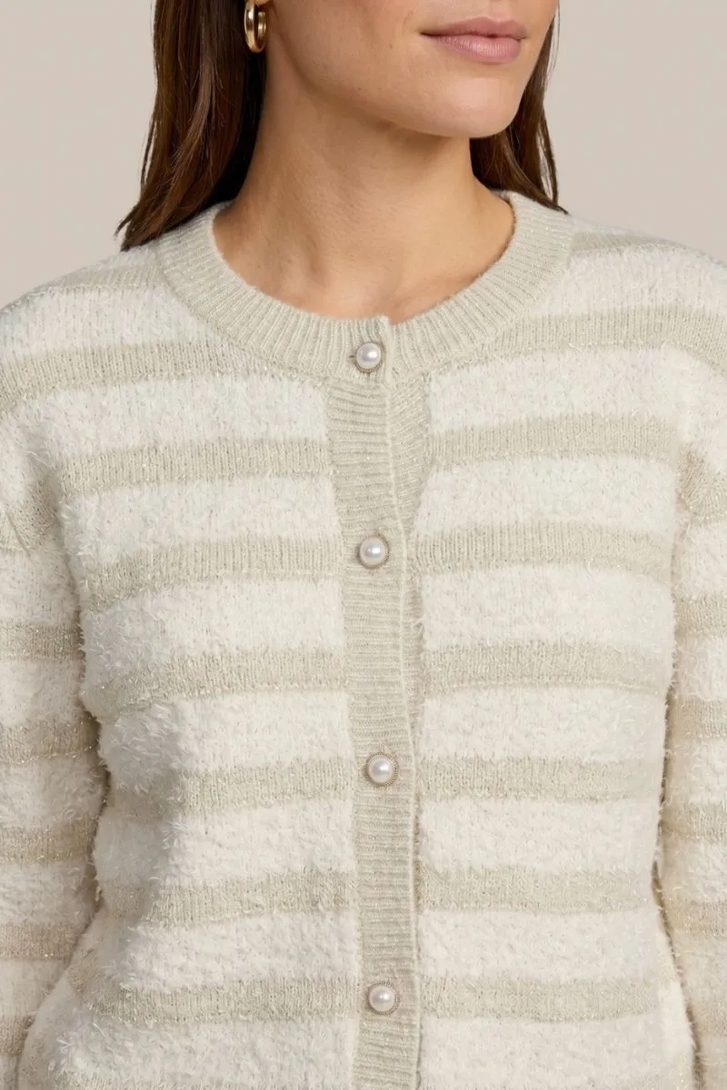 CS The Label Carice Knit Cardigan, wol, wit/zand